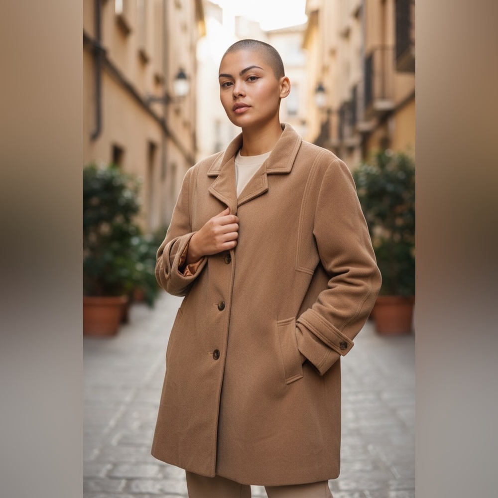 Lorendale by Bromleigh Vintage Womens Wool Coat Camel Color